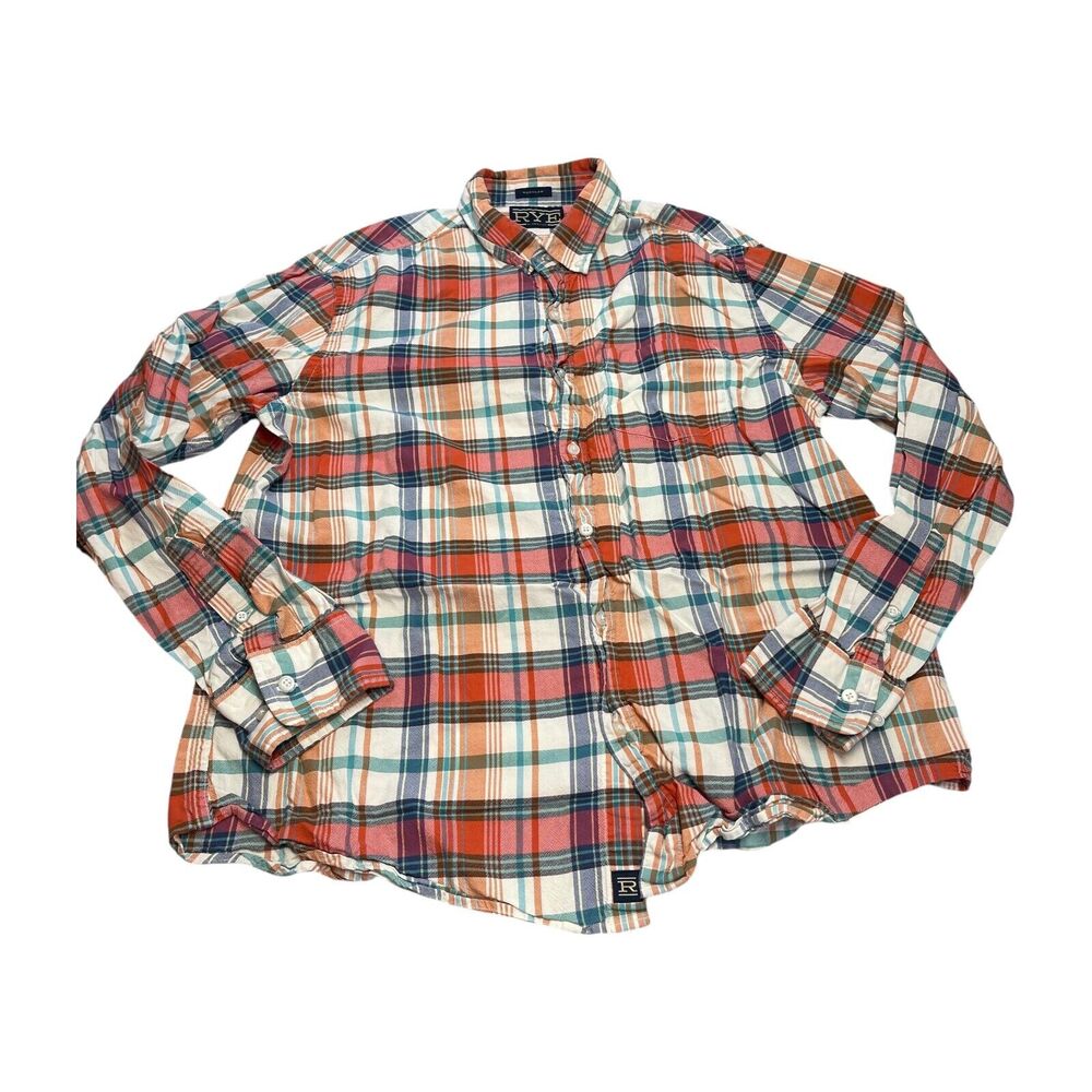 RYE by Hawker Rye Shirt Men's Large Multicolor Plaid Cotton Regular Button-Down